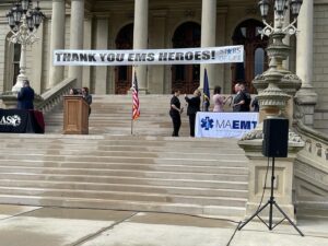 Four Superior Ambulance of Michigan employees receive Stars of Life Award.