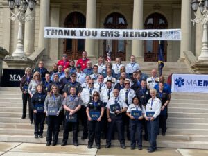 382154732_18204847657256443_2890656287575265204_n Four Superior Ambulance of Michigan employees receive Stars of Life Award.