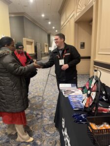 Handing out Giveaways!