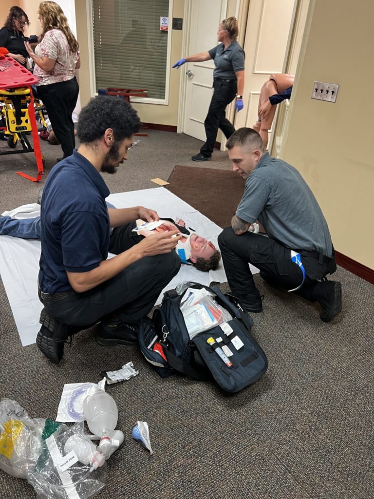Life Support Training Institute (LSTI) in Michigan Conducts a demonstration of a Mass Causality Incident (MCI) for Paramedic and EMT Students