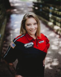 Jessica in her flight uniform