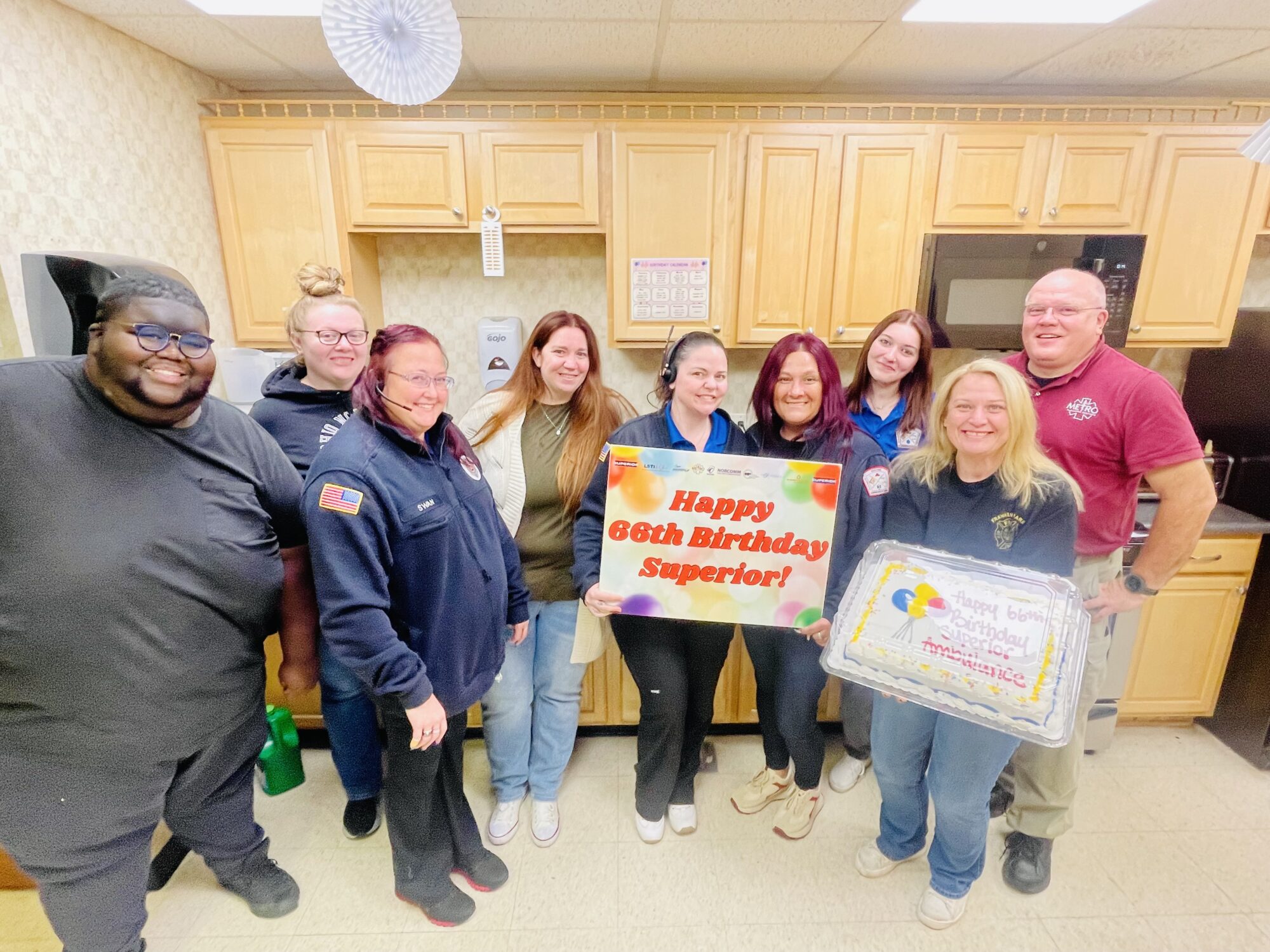 Norcomm team celebrating Superior's 66th anniversary