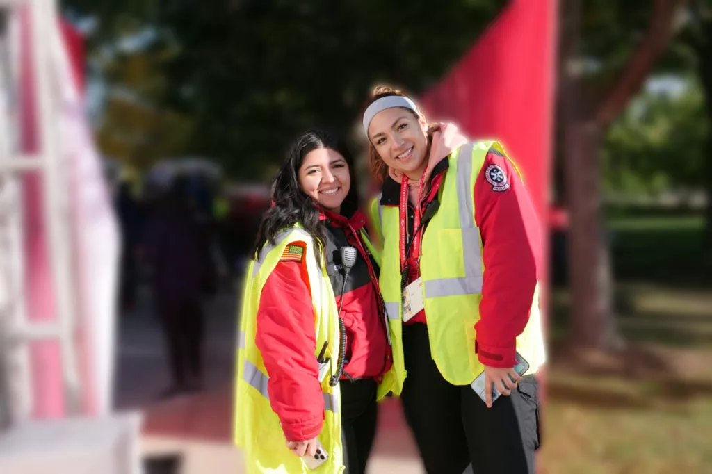 Two Superior Ambulance EMTs provide emergency services for local event