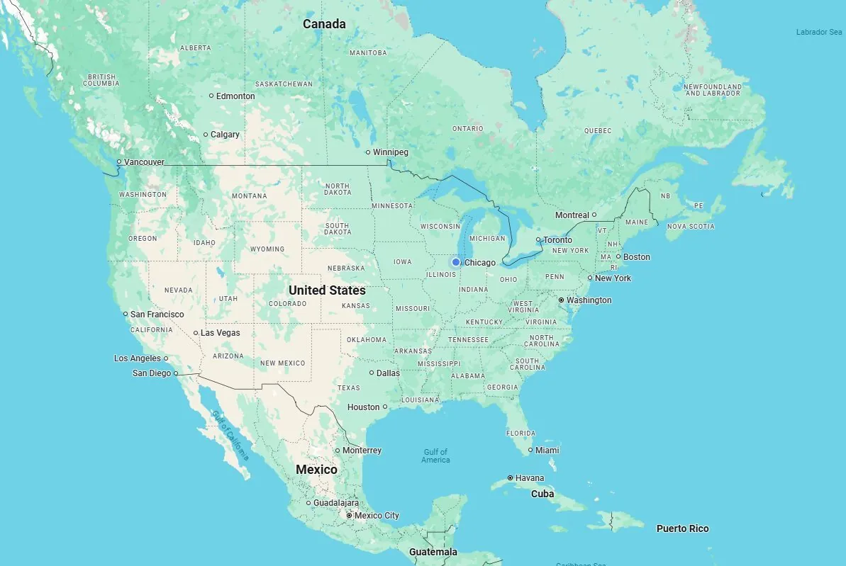 Map of North America